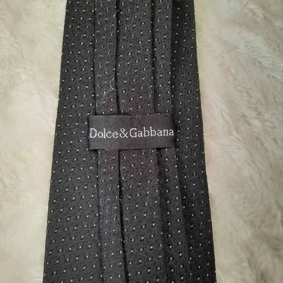 Dolce Gabana Tie dark gray and wite dots - Picture 2 of 2